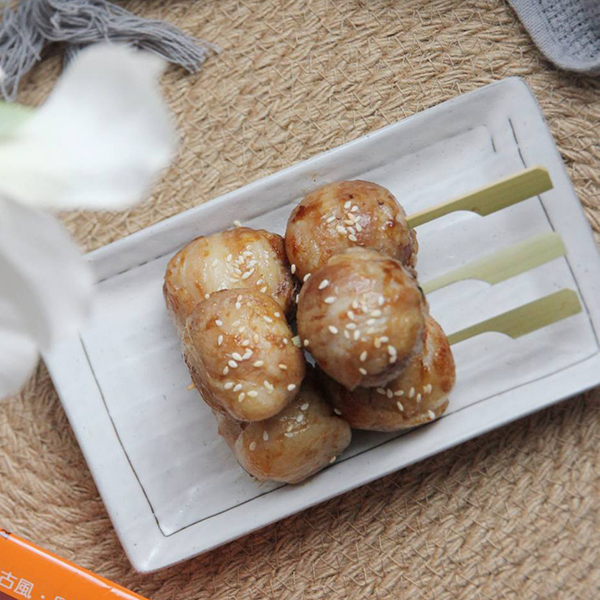 串燒湯圓煎照片