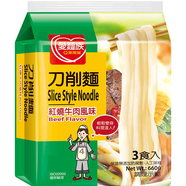 紅燒牛肉刀削麵3入圖片