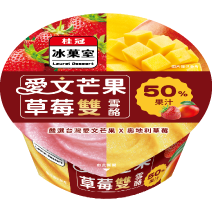 愛文芒果草莓雙雪酪杯4冰入盒裝圖片